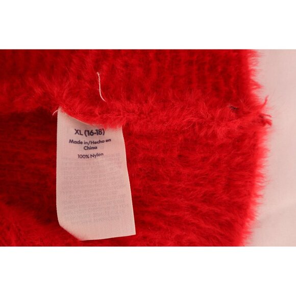 No Boundaries‎ Red Faux Fur Twist Front Sweater Size  XL (16-18) - Picture 6 of 13